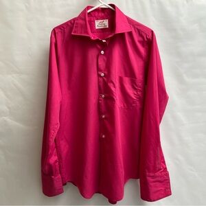 VTG 1970s Spread collar Forsyth Canada - Double cuff Selvedge Sanforized Pink